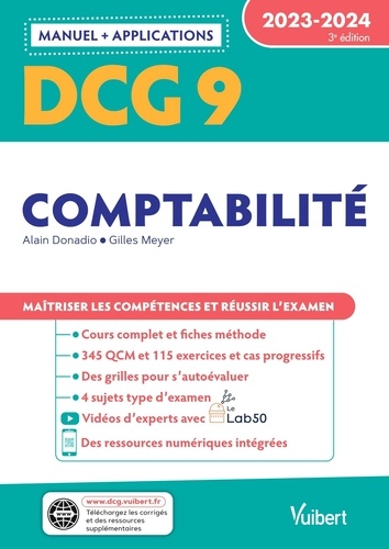Comptabilité DCG 9. Manuel + applications  Edition 2023-2024