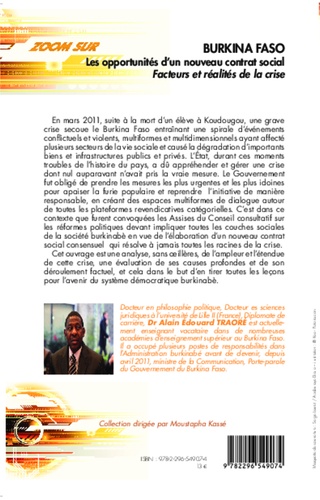 Burkina faso les opportunités d'un nouveau contrat social. Facteurs et réalités de la crise