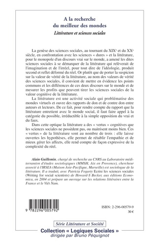 A la recherche du meilleur des mondes : littérature et sciences sociales : actes du colloque international d'Aix-en-Provence