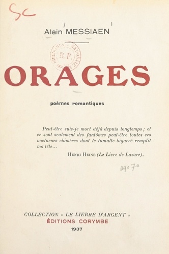 Orages. Poèmes romantiques