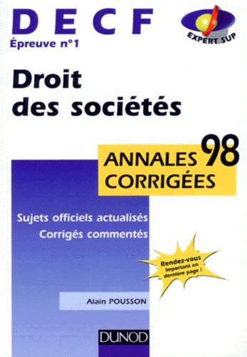 Alain Pousson - DECF épreuve n° 1 Droit des sociétés.