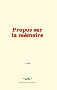  Alain - Propos sur la mémoire.