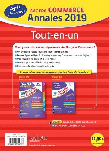 Annales Bac Pro commerce. Tout-en-un  Edition 2019