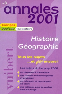 Alain Prost - Histoire Geographie Bep/Cap. Sujets Corriges 2001.