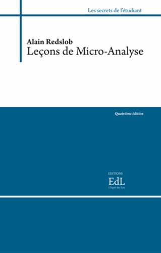 Alain Redslob - Leçons de micro-analyse - 2 volumes.