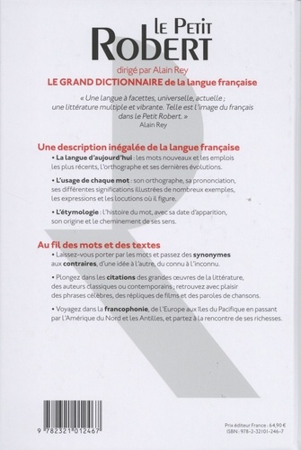Le Petit Robert de la langue française  Edition 2019 -  avec 1 Clé Usb