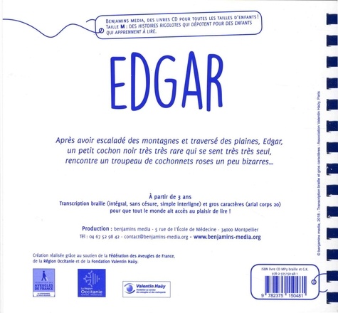Edgar. 2 volumes  avec 1 CD audio MP3 - Braille