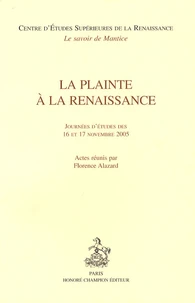 La plainte à la Renaissance