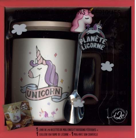 Albane Hemon - Planète licorne - Mug cakes & boissons féériques - Avec 1 cuillère en forme de licorne et 1 mug avec son couvercle.