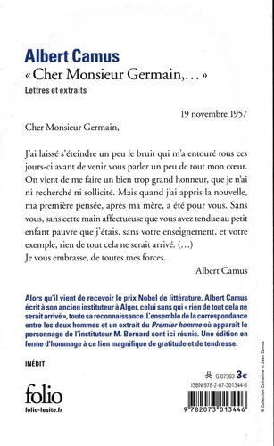 "Cher Monsieur Germain,...". Lettres et extraits
