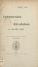 Albert Ohl - Éphémérides de la Révolution à Saint-Dié - Extrait de "La Révolution dans les Vosges", (année 1913).