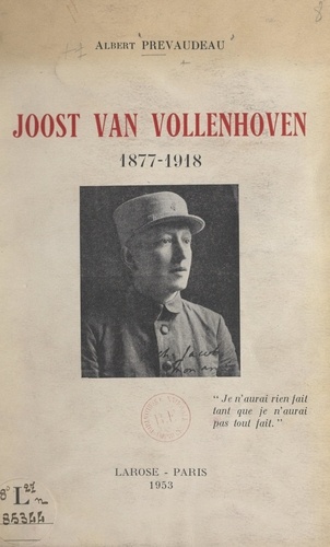 Joost van Vollenhoven, 1877-1918
