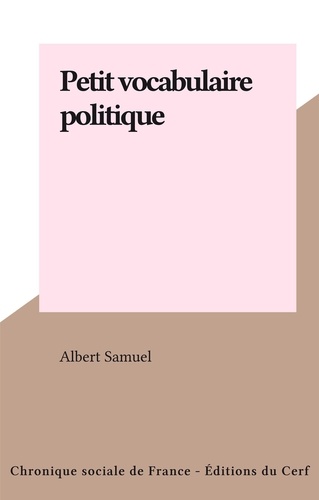 Petit vocabulaire politique