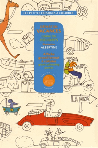  Albertine - Départ en vacances - Affiche grand format à colorier.