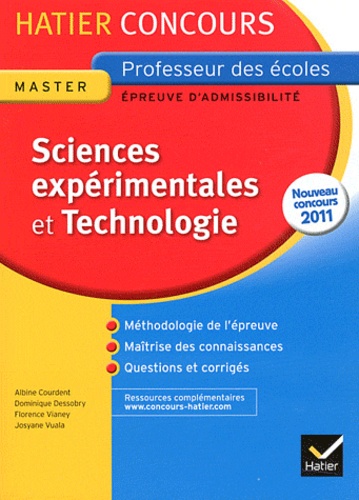 Albine Courdent et Dominique Dessobry - Sciences expérimentales et technologie - Epreuve écrite d'admissibilité.