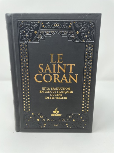 Le Saint Coran et la traduction en langue française du sens de ses versets. Couverture daim noir