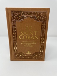  Albouraq - Saint Coran - Avec pages arc-en-ciel couverture daim marront.