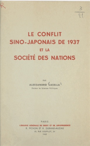 Le conflit sino-japonais de 1937 et la Société Des Nations