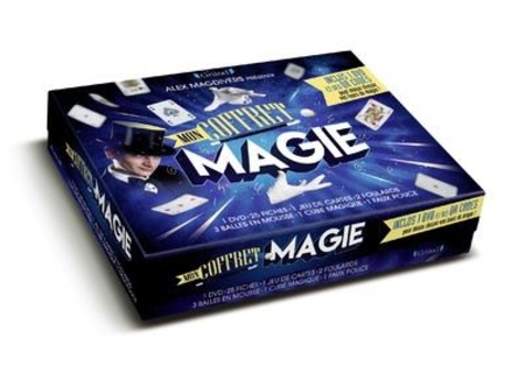 Alex Magdivers - Coffret magie - Contient 25 fiches, 1 jeu de cartes, 2 foulards, 3 balles en mousse, 1 cube magique, 1 faux pouce. 1 DVD