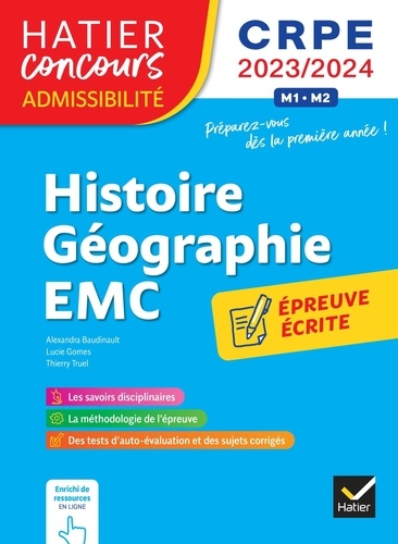 Histoire-Géographie-EMC. Epreuve écrite d'admissibilité CRPE  Edition 2023-2024