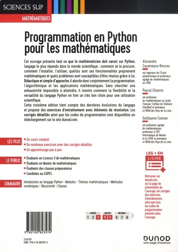 Programmation en Python pour les mathématiques 3e édition