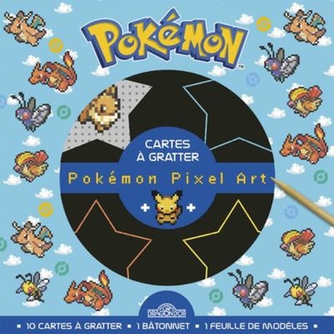Pokémon Pixel Art. Avec 10 cartes à gratter, 1 bâtonnet, 1 feuille de modèles