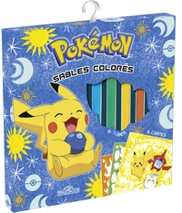 Alexandre Debrot - Sables colorés Pokémon - Avec 6 cartes à sabler, 1 outil pour détacher les surfaces autocollantes, 6 tubes de sable.