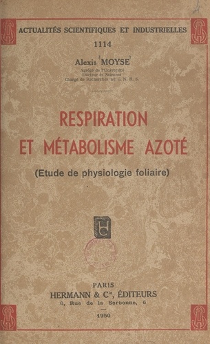 Respiration et métabolisme azoté. Étude de physiologie foliaire