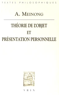 Théorie de l'objet et présentation personnelle
