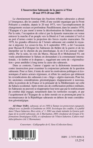 L'insurrection sahraouie. De la guerre à l'Etat, 1973-2003