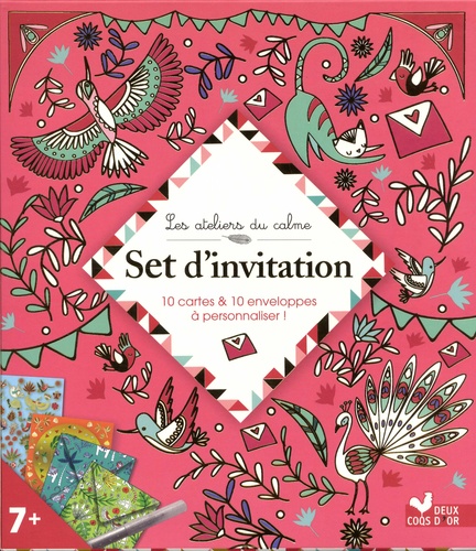 Alice De Page - Set d'invitation - 10 cartes, 10 enveloppes, 1 planche de stickers et 1 feutre pailleté.