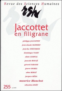 Aline Bergé et Alain Clerval - Jaccottet en filigrane.