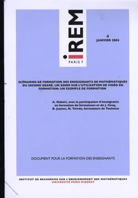 Scénarios de formation des enseignants de mathématiques du second degré, un zoom sur l'utilisation de vidéo en formation