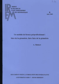 Un module de licence préprofessionnel : faire de la géométrie, faire faire de la géométrie