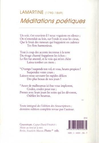 Méditations poétiques de Alphonse de Lamartine - Grand Format - Livre -  Decitre