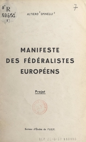 Manifeste des fédéralistes européens. Projet