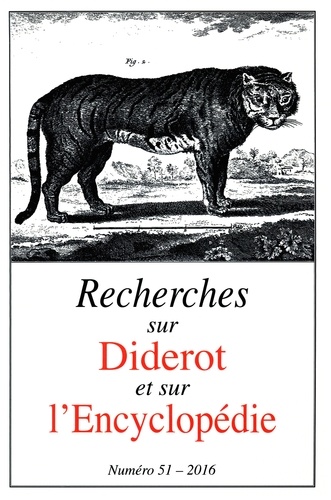  Société Diderot - Recherches sur Diderot et sur l'Encyclopédie N° 51/2016 : .