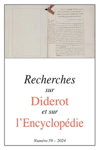 Recherches sur Diderot et sur l'Encyclopédie N° 59/2024