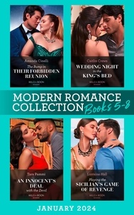 Amanda Cinelli et Caitlin Crews - Modern Romance January 2024 Books 5-8 - The Bump in Their Forbidden Reunion (The Fast Track Billionaires' Club) / Wedding Night in the King's Bed / An Innocent's Deal with the Devil / Playing the Sicilian's Game of Revenge.