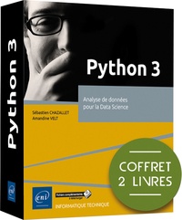 Amandine Velt et Sébastien Chazallet - Python 3 - Coffret de 2 livres - Analyse de données pour la Data Science.