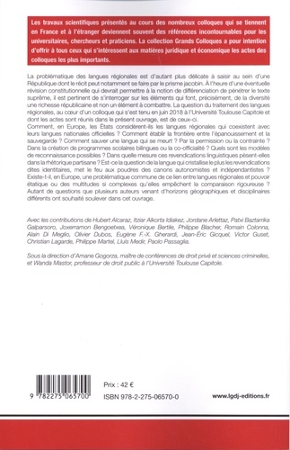 Les langues régionales et la construction de l'Etat en Europe. Actes du colloque organisé les 7 et 8 juin 2018 par l'IRDEIC-Centre d'excellence Jean Monnet