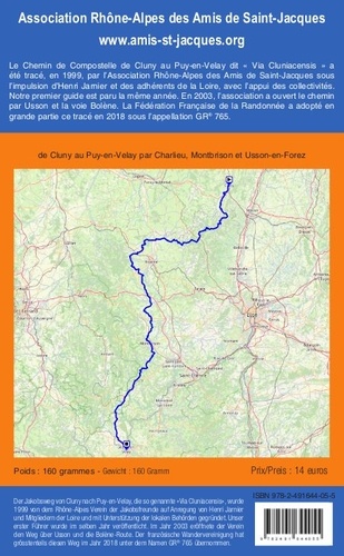 Via Cluniacensis. Chemin de Saint-Jacques de Cluny au Puy-en-Velay par Charlieu, Montbrison et Usson-en-Forez  Edition 2021-2022