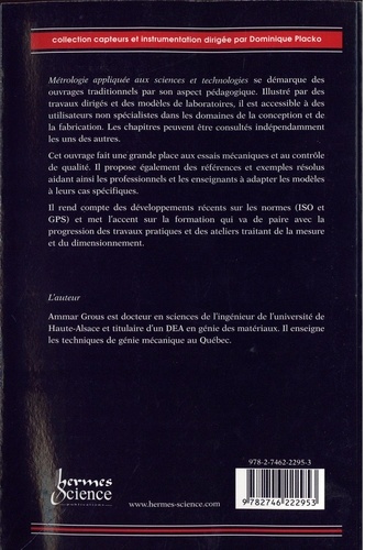 Métrologie appliquée aux sciences et technologies. MMT optique, rugosité, essais