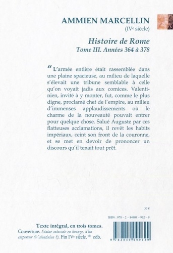 Histoire de Rome. Tome 3, Les empereurs Valentinien et Valens (364-378)