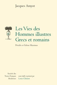 Les Vies des Hommes illustres Grecs et romains