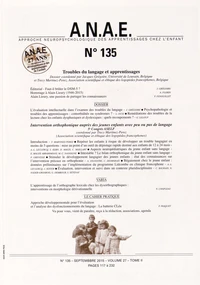 Troubles du langage et apprentissages