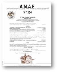 Nicolas Gauvrit et Léonard Vannetzel - ANAE N° 154, juin 2018 : Le haut potentiel intellectuel - Mise au point.
