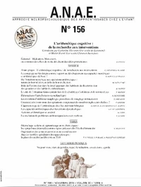 L’arithmétique cognitive : de la recherche aux interventions