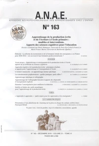 Apprentissage de la production écrite et de l'écriture à l'école primaire : modèles et interventions. Apports des sciences cognitives pour l'éducation