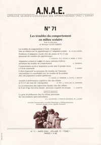 Les troubles du comportement en milieu scolaire